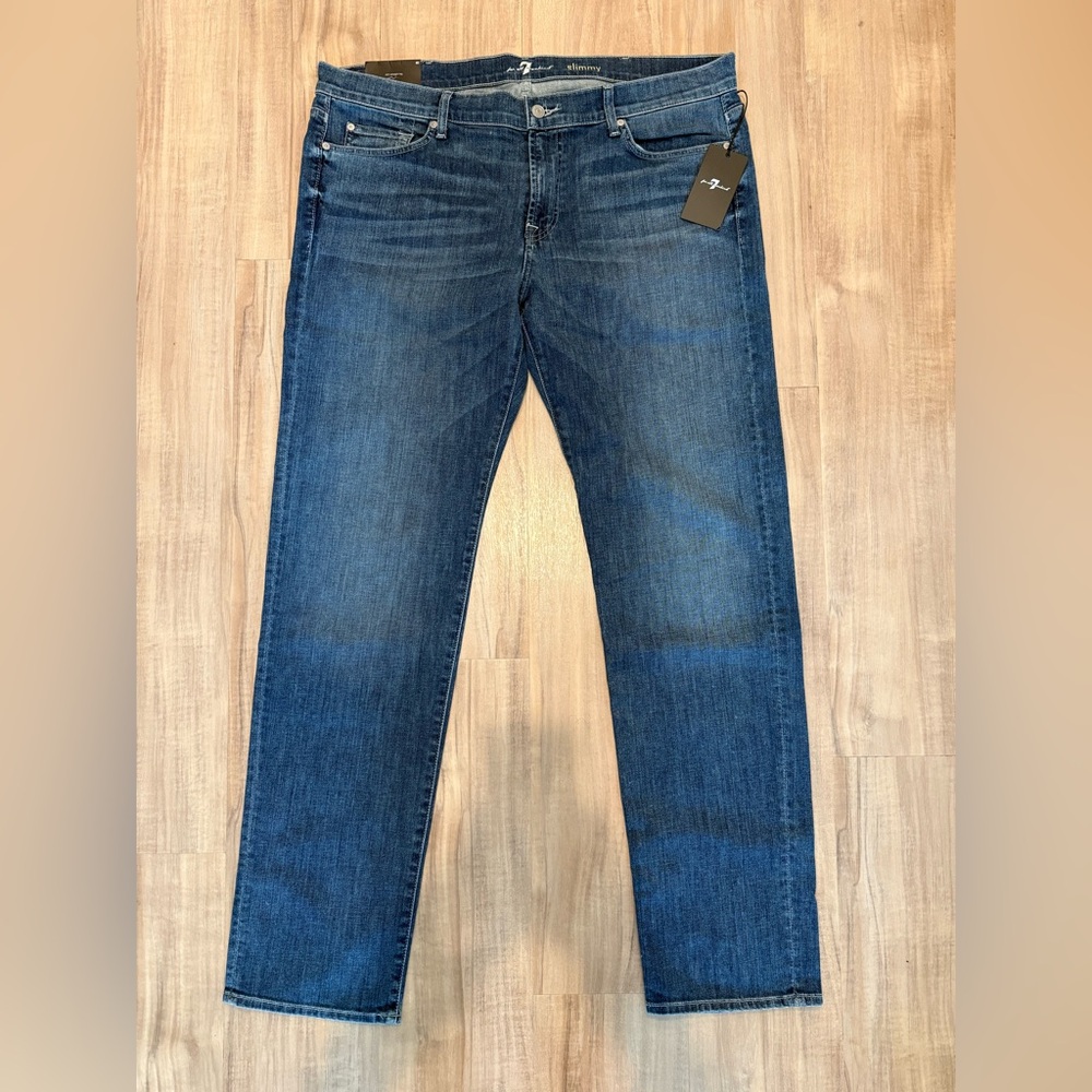7 For All Mankind Men's Blue Slimmy Jeans